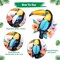 Tropical Party Decorations, Hawaiian Party Decor, with Paper Parrots Honeycombs and Hibiscus Flower Banner, Party Tissue Paper Pompoms for Summer Luau Tiki Jungle Themed Decorations